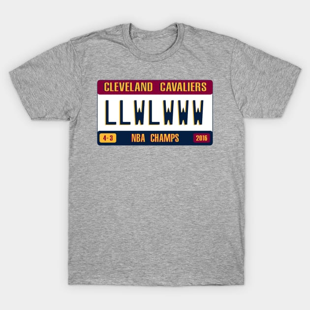 Cleveland Cavaliers 2016 NBA Champs License Plate T-Shirt by Docker Tees